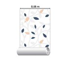 Papel De Parede Adesivo Folhagem Azul Rosa N06186
