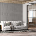 Papel De Parede Adesivo Folhas 3d Minimalista Cinza 2,80m