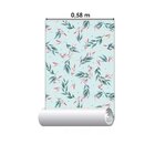 Papel De Parede Adesivo Folhas Azul Verde N07107