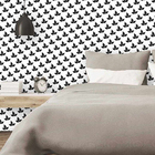 Papel De Parede Adesivo Folhas Preto E Branco 468