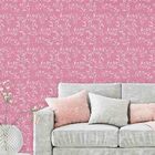 Papel De Parede Adesivo Folhas Rosas 1207