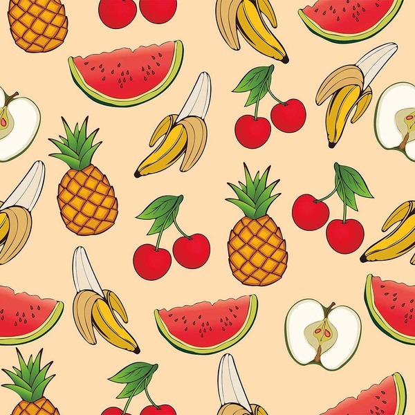 Papel De Parede Adesivo Frutas Tropical Decoração 1mx50cm