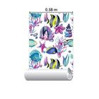 Papel De Parede Adesivo Fundo Do Mar Em Aquarela N06002 Rolo