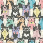 Papel De Parede Adesivo Gatos Coloridos Fundo Branco 1mx50cm