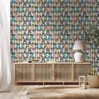 Papel De Parede Adesivo Gatos Coloridos Fundo Branco 3mx50cm