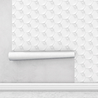 Papel De Parede Adesivo Geométrico 3d Branco Efeito Hexágono