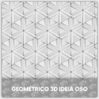 Papel De Parede Adesivo Geométrico 3d Branco Gold Lavável 3m