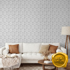 Papel De Parede Adesivo Geométrico 3d Branco Gold Lavável 3m