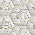 Papel De Parede Adesivo Geométrico 3d Dourado - 3,0m