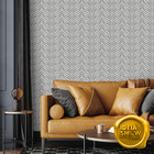 Papel De Parede Adesivo Geométrico 3d Efeito Floral Cinza 3m