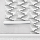 Papel De Parede Adesivo Geométrico 3d Efeito Ondulado Branco