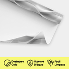 Papel De Parede Adesivo Geométrico 3d Efeito Ondulado Branco