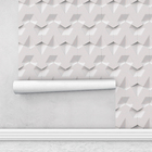 Papel De Parede Adesivo Geométrico 3d Efeito Relevo Cinza 3m