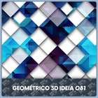 Papel De Parede Adesivo Geométrico 3d Ladrilho Azul Sala 3mt