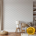 Papel De Parede Adesivo Geométrico 3d Textura Branca 3m