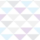 Papel De Parede Adesivo Geométrico Azul, Roxo E Cinza 1,5m