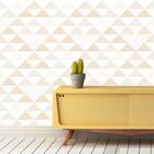 Papel De Parede Adesivo Geométrico Branco Cinza Laranja 12mx5