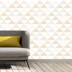 Papel De Parede Adesivo Geométrico Branco Cinza Laranja 12mx5