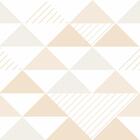 Papel De Parede Adesivo Geométrico Branco Cinza Laranja 12mx5