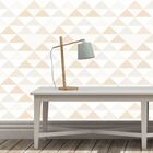 Papel De Parede Adesivo Geométrico Branco Cinza Laranja 12mx5