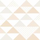 Papel De Parede Adesivo Geométrico Branco Cinza Laranja 9mx50