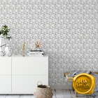 Papel De Parede Adesivo Geométrico Branco Efeito 3d Espiral