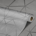 Papel De Parede Adesivo Geométrico Cinza Escuro Vinilico 12m
