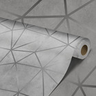 Papel De Parede Adesivo Geométrico Cinza Linhas Vinilico 18m