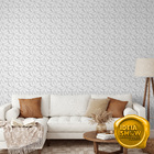 Papel De Parede Adesivo Geométrico Efeito Florido 3d Branco