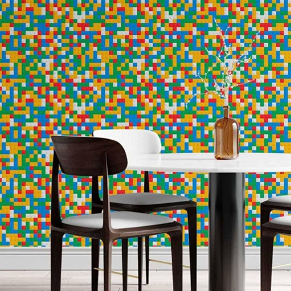 Papel De Parede Adesivo Geométrico Lego N014124