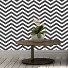 Papel De Parede Adesivo Geométrico Linhas Preto E Branco 12mx