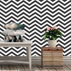Papel De Parede Adesivo Geométrico Linhas Preto E Branco 1mx5
