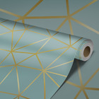 Papel De Parede Adesivo Geométrico Liso Água-marinha 15m