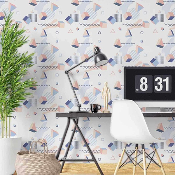Papel De Parede Adesivo Geométrico N02085 0,48x2,5m