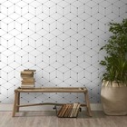 Papel De Parede Adesivo Geométrico Pontilhado Branco Preto