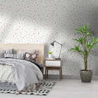 Papel De Parede Adesivo Geométrico Pontilhado Vermelho Cinza