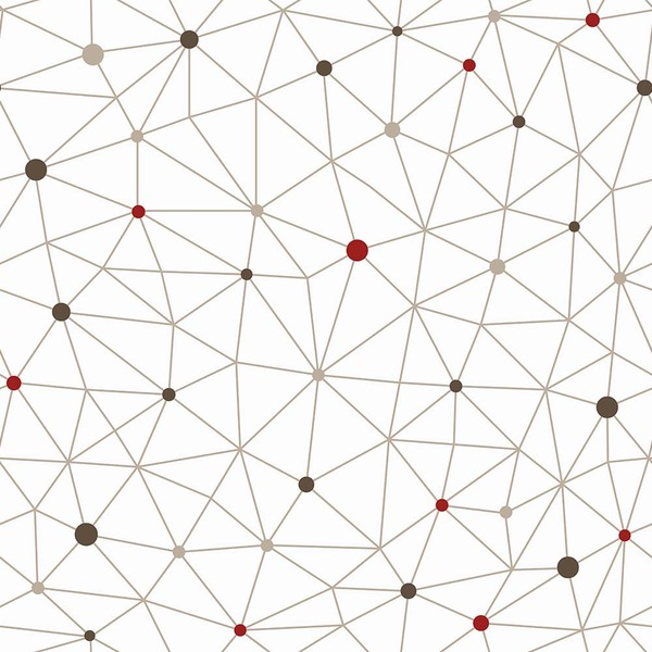 Papel De Parede Adesivo Geométrico Pontilhado Vermelho Cinza