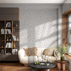 Papel De Parede Adesivo Geométrico Pontilhado Vermelho Cinza