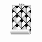 Papel De Parede Adesivo Geometrico Preto 0199