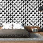 Papel De Parede Adesivo Geometrico Preto 0199