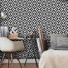 Papel De Parede Adesivo Geometrico Preto 380915