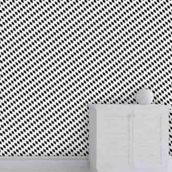 Papel De Parede Adesivo Geometrico Preto 469