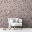 Papel De Parede Adesivo Geométrico Quarto Menina Rosé 3m