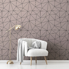 Papel De Parede Adesivo Geométrico Quarto Menina Rosé 9m
