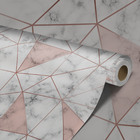 Papel De Parede Adesivo Geométrico Rosa Bebê E Branco  12m