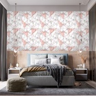 Papel De Parede Adesivo Geométrico Rosa Bebê E Branco  15m