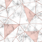 Papel De Parede Adesivo Geométrico Rosa Bebê E Branco  18m