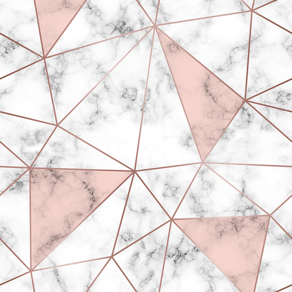 Papel De Parede Adesivo Geométrico Rosa Bebê E Branco  3m