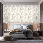 Papel De Parede Adesivo Geométrico Triangulo Fio Gold 12m