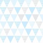 Papel De Parede Adesivo Geométrico Triângulos Azul Cinza 6mx5